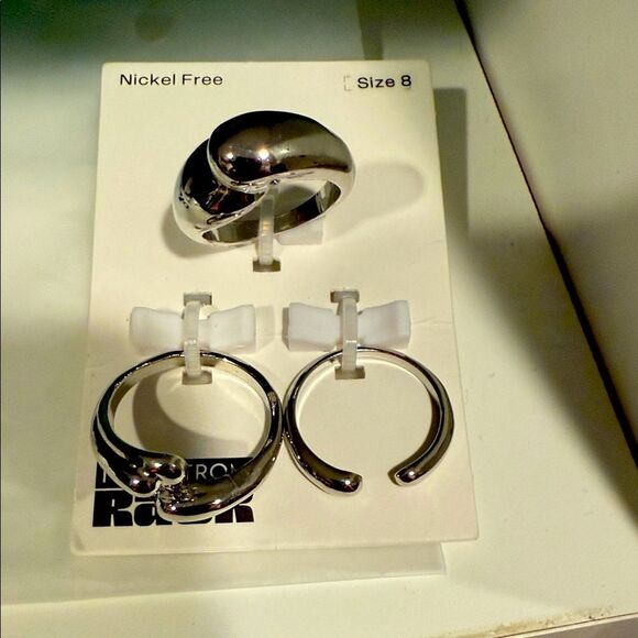 Nordstrom Silver Ring Trio bypass Wrop Ring set 3 - Picture 1 of 5